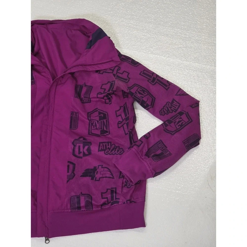 Nike Dri Fit Windbreaker Jacket Coat Reversible All over Print Womens Sz Large